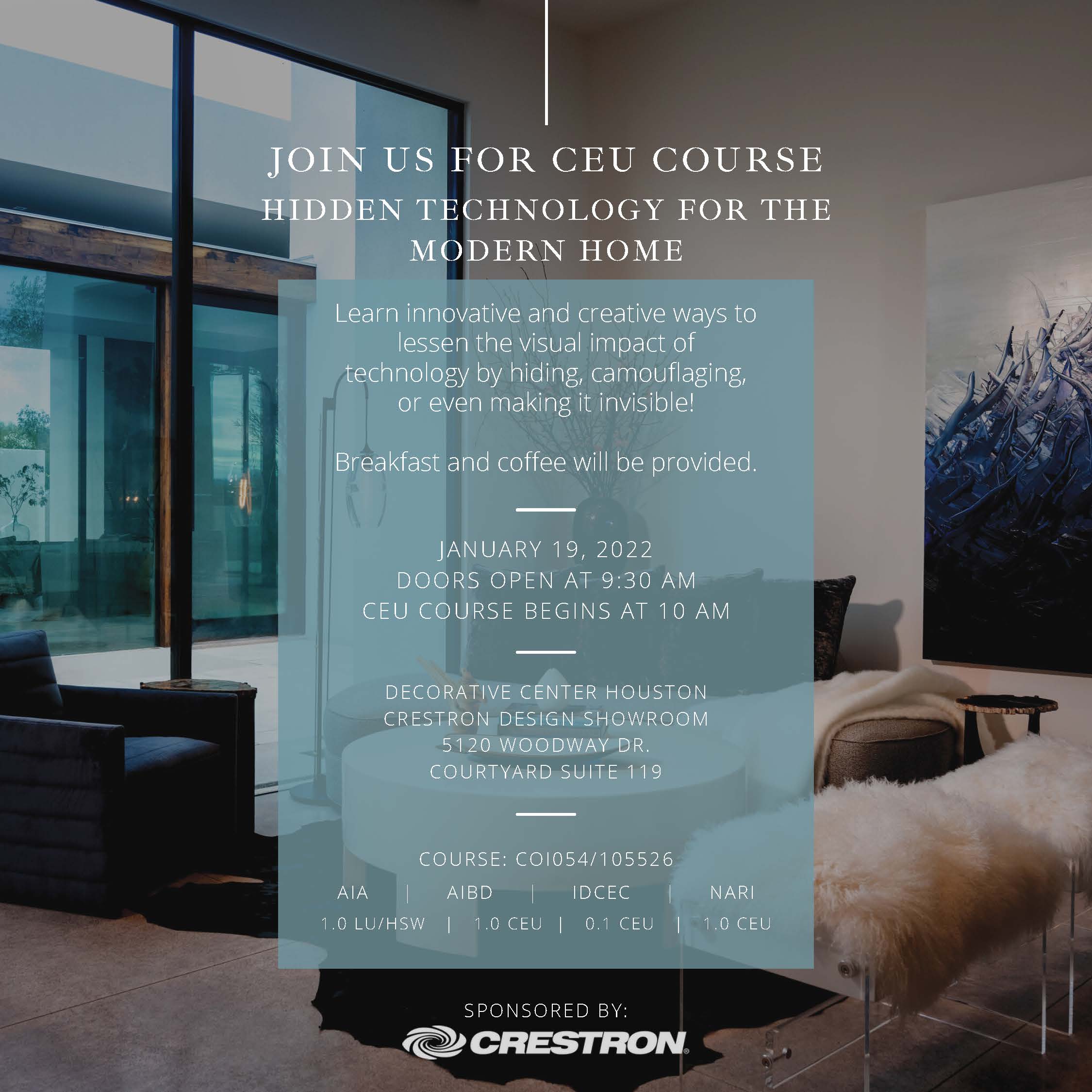 Crestron CEU Decorative Center Houston