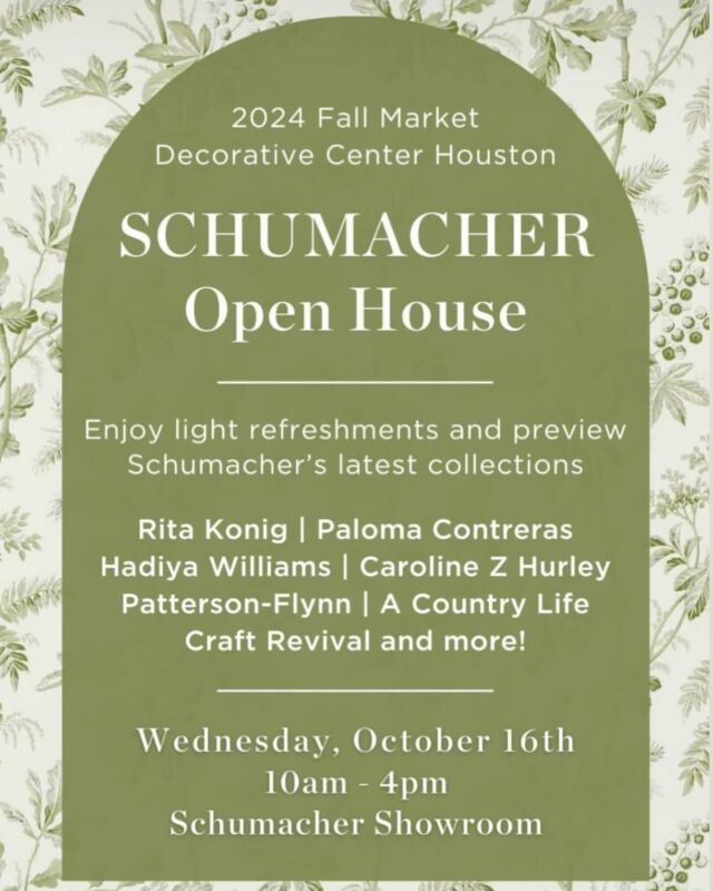 FALL MARKET PREVIEW | @schumacher1889 

📍Schumacher, Suite 4017
10:00 AM-4:00 PM
